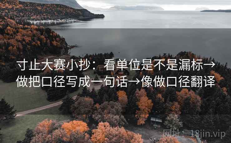 寸止大赛小抄：看单位是不是漏标→做把口径写成一句话→像做口径翻译