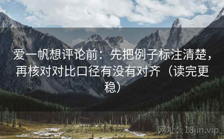 爱一帆想评论前：先把例子标注清楚，再核对对比口径有没有对齐（读完更稳）
